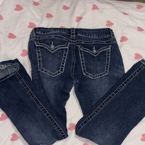 Stylish Boot Cut Jeans in Deep Blue